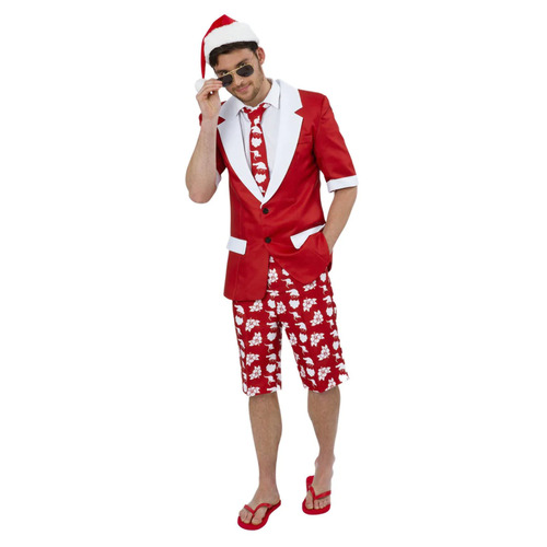 Australian Christmas Santa Stand Out Suit Adult Costume Size: Large