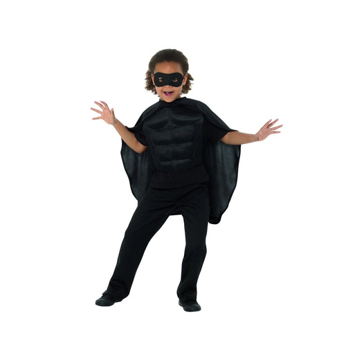 Black Superhero Child Costume Accessory Set Size: Medium - Large