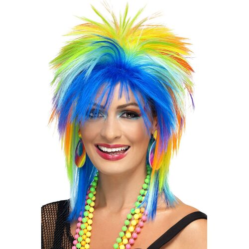 80's Rainbow Punk Wig Costume Accessory