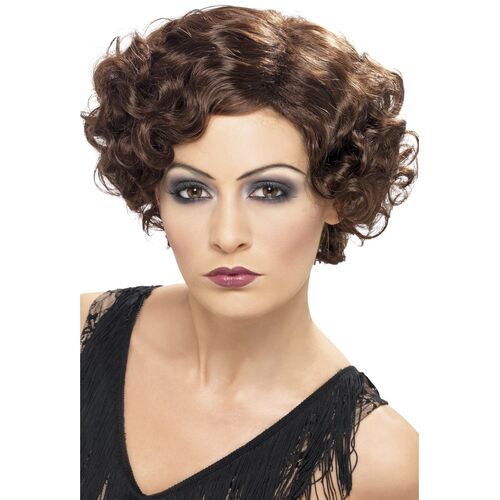 20's Flirty Flapper Brown Wig Costume Accessory 