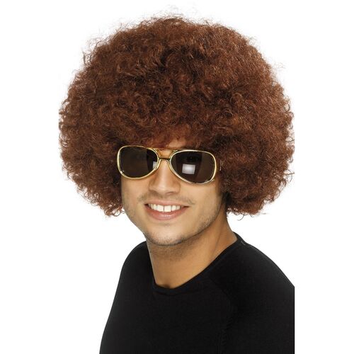 Afro Brown Funky Wig Costume Accessory 
