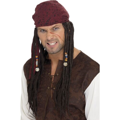 Pirate Wig and Scarf Costume Accessory