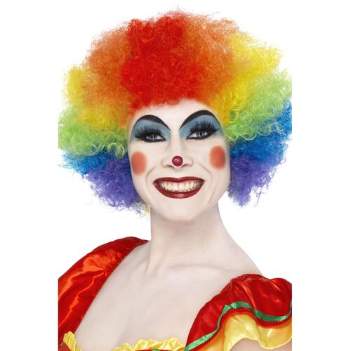 Afro Rainbow Crazy Clown Wig Costume Accessory