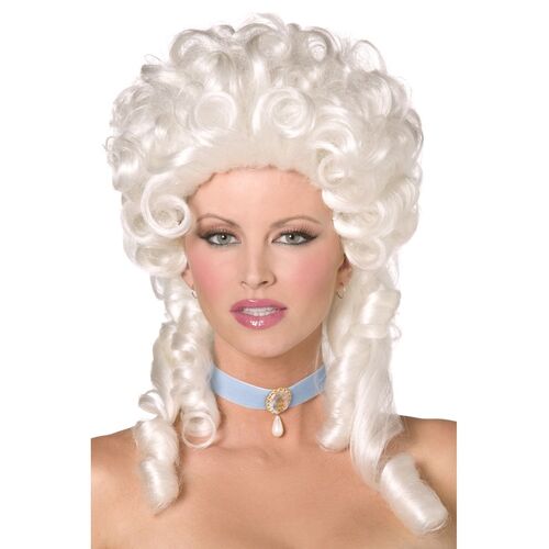 White Baroque Wig Costume Accessory