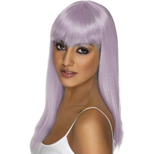 Long Lilac Straight Wig Costume Accessory