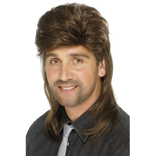 Mullet Brown Wig Costume Accessory 