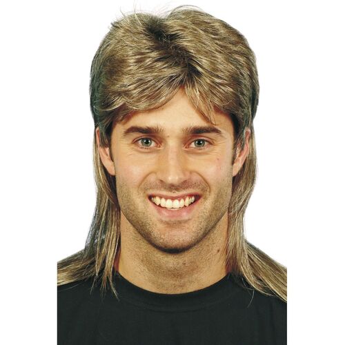Mullet Blonde and Brown Wig Costume Accessory 