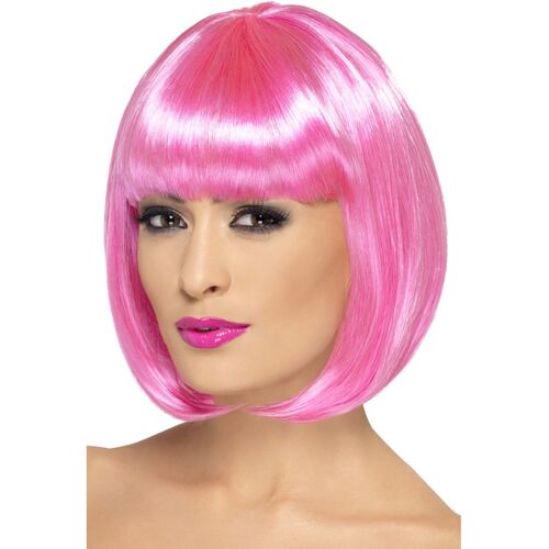 Short Bob Pink Partyrama Wig Costume Accessory