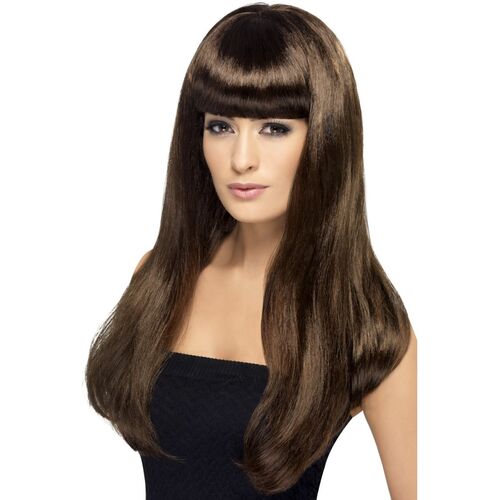 Long Brown Straight Babelicious Wig Costume Accessory