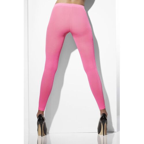Footless Tights Opaque Neon Pink 