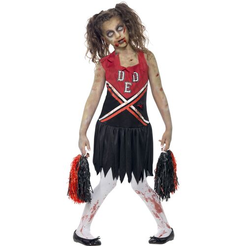 Zombie Cheerleader Red Child Costume Size: Large