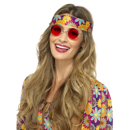 Red Hippie Glasses Costume Accessory