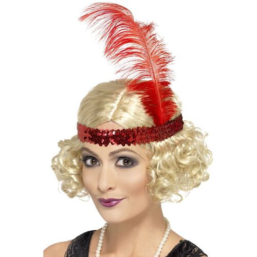 Charleston Blonde Wig with Sequin Headband Costume Accessory