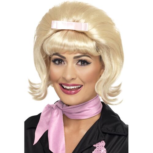 Beehive 50's Flicked Bob Blonde Wig Costume Accessory