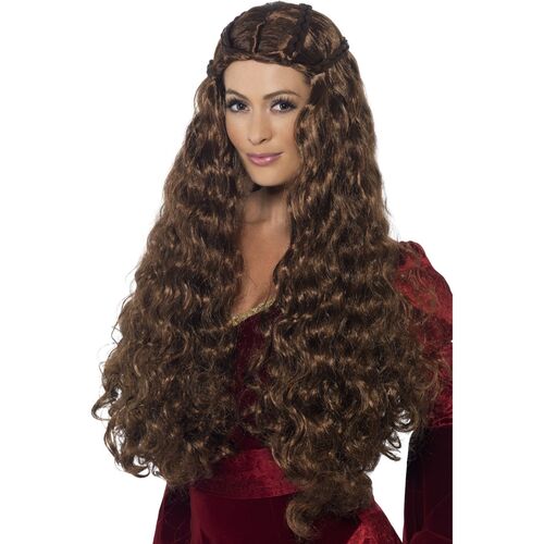 Medieval Princess Brown Wig Costume Accessory