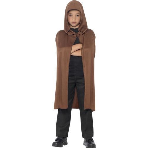 Brown Hooded Child Costume Cape