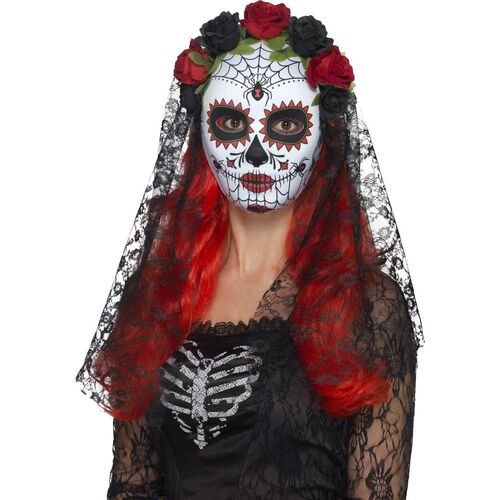 Day of the Dead Senorita Full Face Mask Costume Accessory