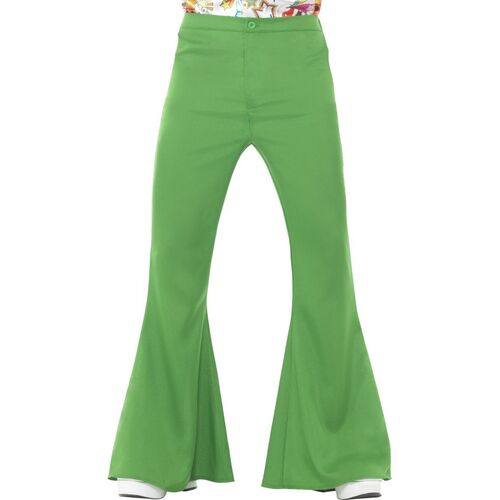 Flared Mens Costume Trousers Green Size: Medium
