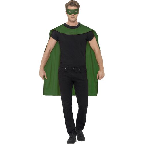 Green Cape with Eyemask Set Adult Costume Accessory