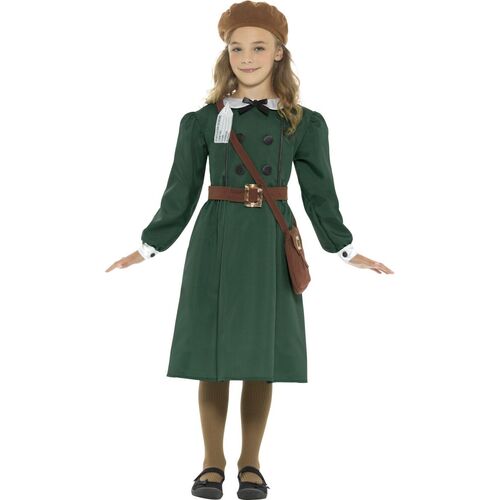 WW2 Evacuee Girl Child Costume Size: Large