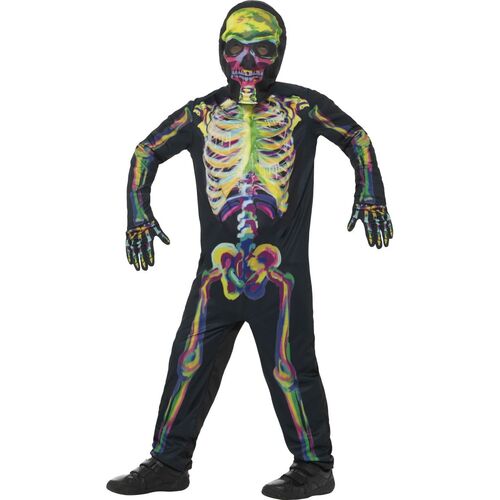 Glow In The Dark Skeleton Child Costume Size: Large