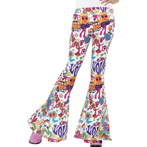 Flared Ladies Costume Trousers Groovy Size: Large
