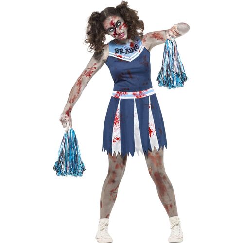 Zombie Cheerleader Blue Teen Costume Size: Small