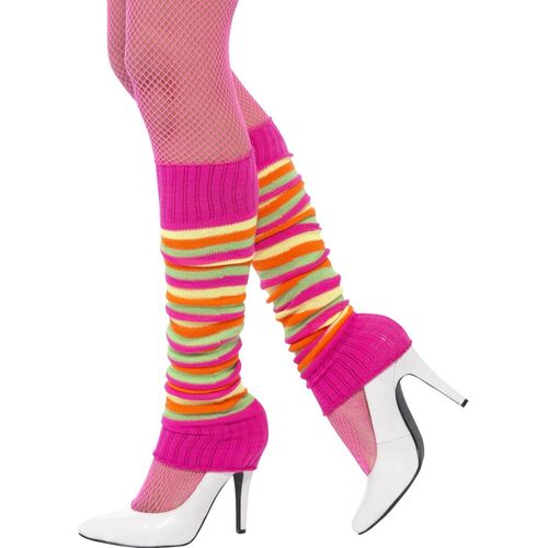 Neon Striped Leg Warmers Costume Accessory