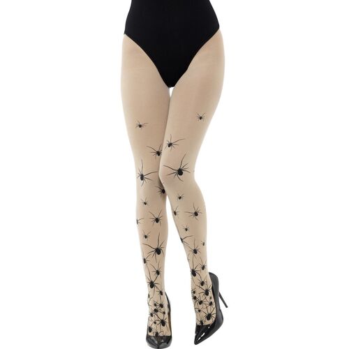 Opaque Tights with Spiders