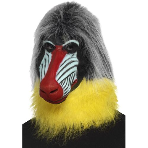 Baboon Grey Latex Mask Costume Accessory