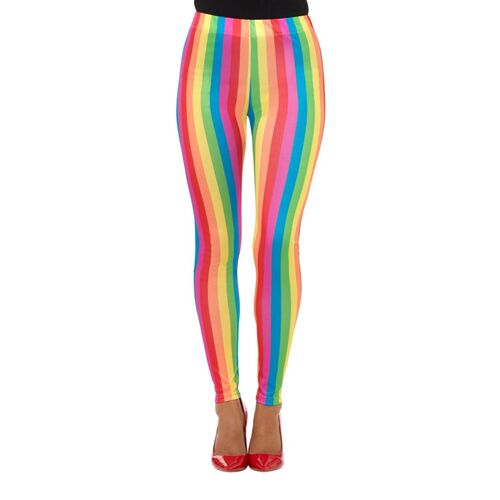 Rainbow Clown Costume Leggings Size: Medium