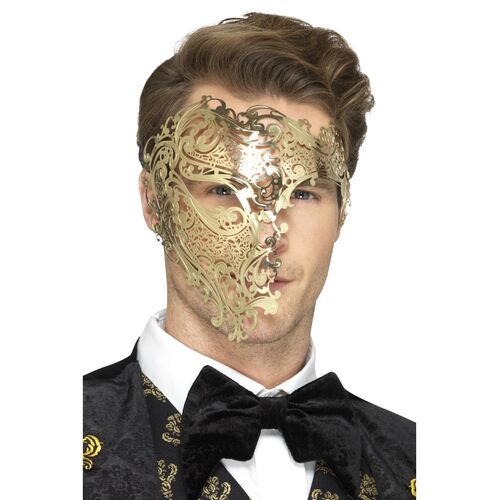 Metal Filigree Phantom Deluxe Mask Costume Accessory