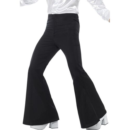 Flared Mens Costume Trousers Black Size: Large