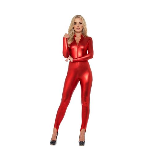 Miss Whiplash Red Catsuit Adult Costume Size: Medium