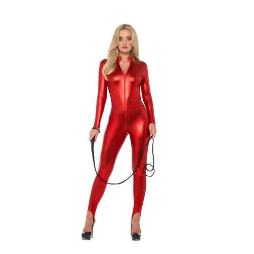 Miss Whiplash Red Catsuit Adult Costume Size: Extra Small