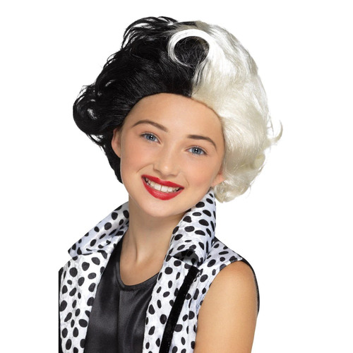 101 Dalmatians Cruella De Vil Evil Madame Child Wig Costume Accessory