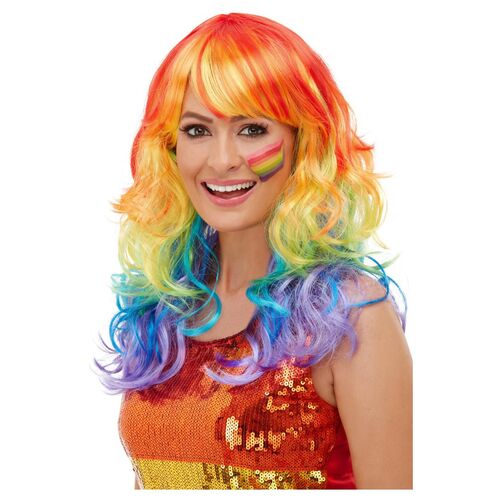 Rainbow Glam Wig Costume Accessory