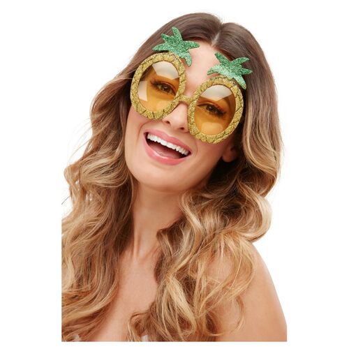 Tropical Pineapple Glitter Glasses