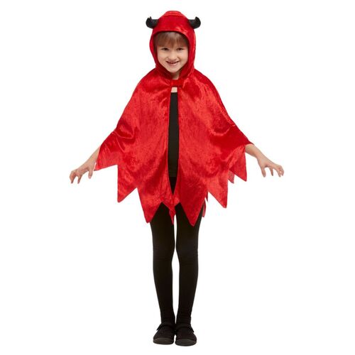 Devil Hooded Child Cape Costume Accessory 