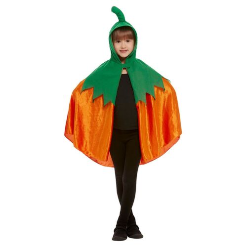Pumpkin Hooded Child Costume Cape