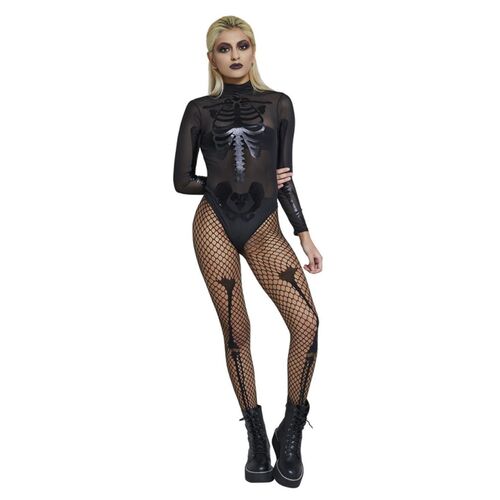 Fever Sheer Skeleton Black Adult Costume Size: Medium