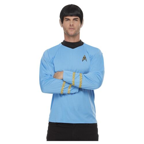 Star Trek Original Series Sciences Blue Uniform Adult Costume Size: Large