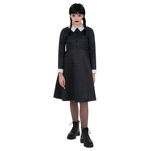 The Addams Family Wednesday Gothic School Girl Child Costume Size: Large