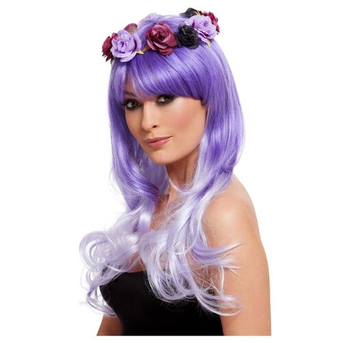 Day of the Dead Glam Wig Costume Accessory