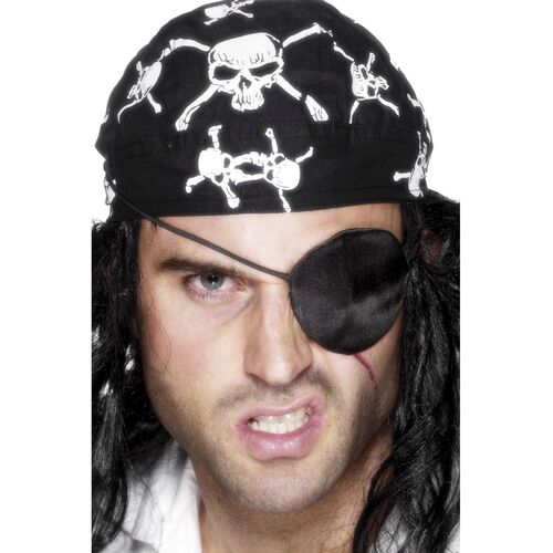 Pirate Eyepatch Deluxe Black Costume Accessory